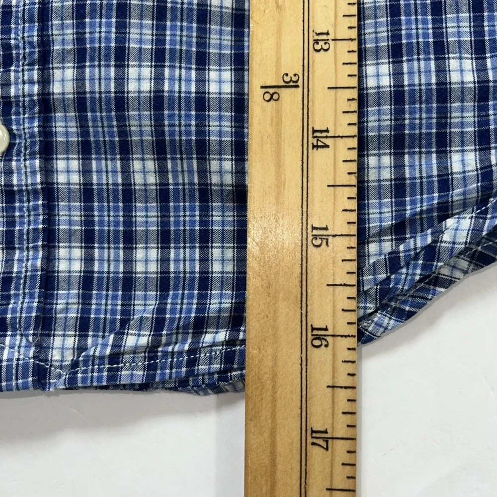 Ralph Lauren Boys Button Down Polo Pony Shirt Size 4 Blue‎ Plaid
